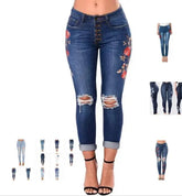 Trendy Ripped Jeans for Women in Stylish Denim - Himpall